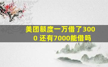 美团额度一万借了3000 还有7000能借吗